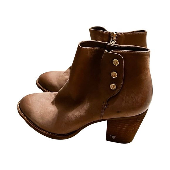 NEW SAM EDELMAN Mariella Bootie in Praline Nubuck Sz 7.5 - Picture 2 of 5